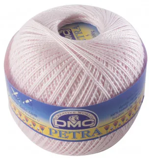 DMC Petra nro 8 Virkkauslanka Unicolor 54461 Vaalea Roosa
