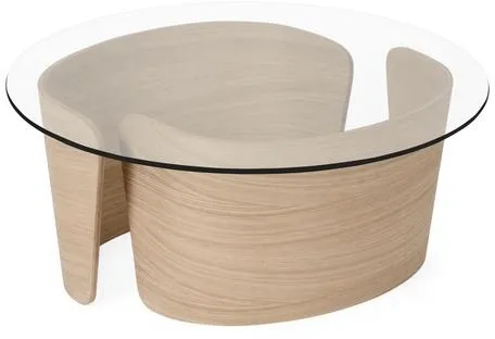 Sibast Furniture No 7 Lounge sivupöytä Ø70 Tammi Nahka Ruskea/harmaa
