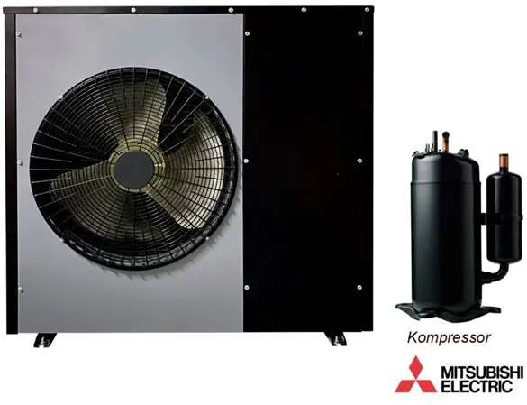 Andersen Electric Nordic One Ilma/vesilämpöpumppu WiFillä, 12 kW, Musta