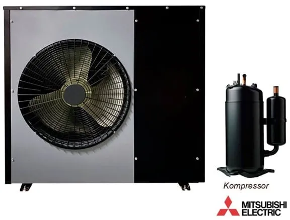 Andersen Electric Nordic One ilma/vesilämpöpumppu WiFi:llä, 7 kW, musta